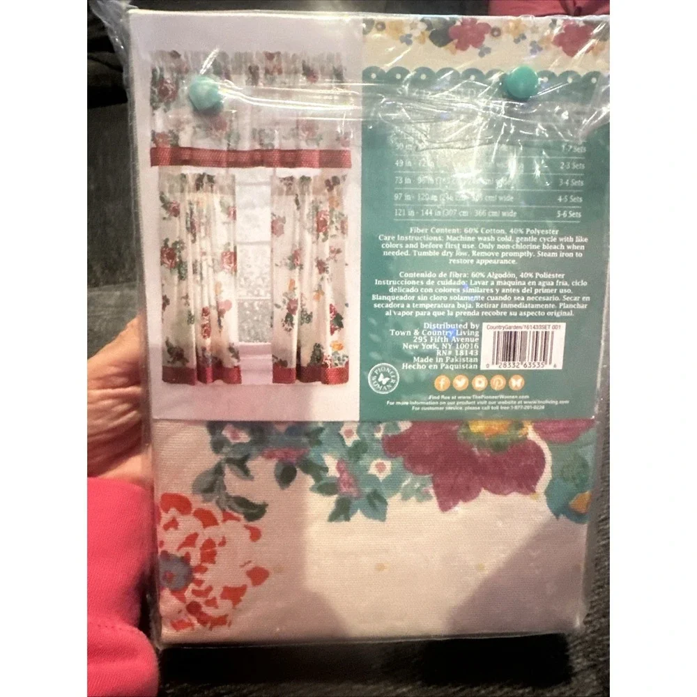 Pioneer Woman ~ Country Garden ~‎ Three (3) Piece Curtain Set ~ 30
